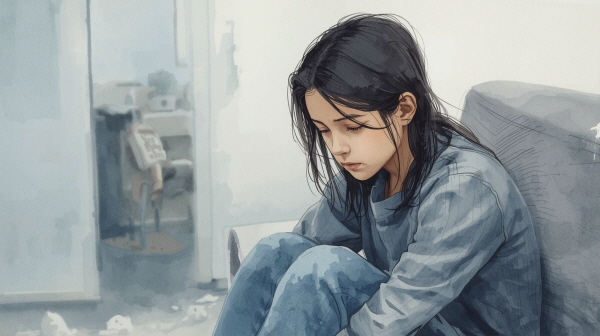 ISFJ 청소년은 따뜻하고 헌신적인 성향으로 주변 사람들을 돌보는 데 익숙합니다. 그러나 이 과정에서 자기 감정과 필요를 억누르며 상실감을 쌓아가기도 합니다에 관한 그림