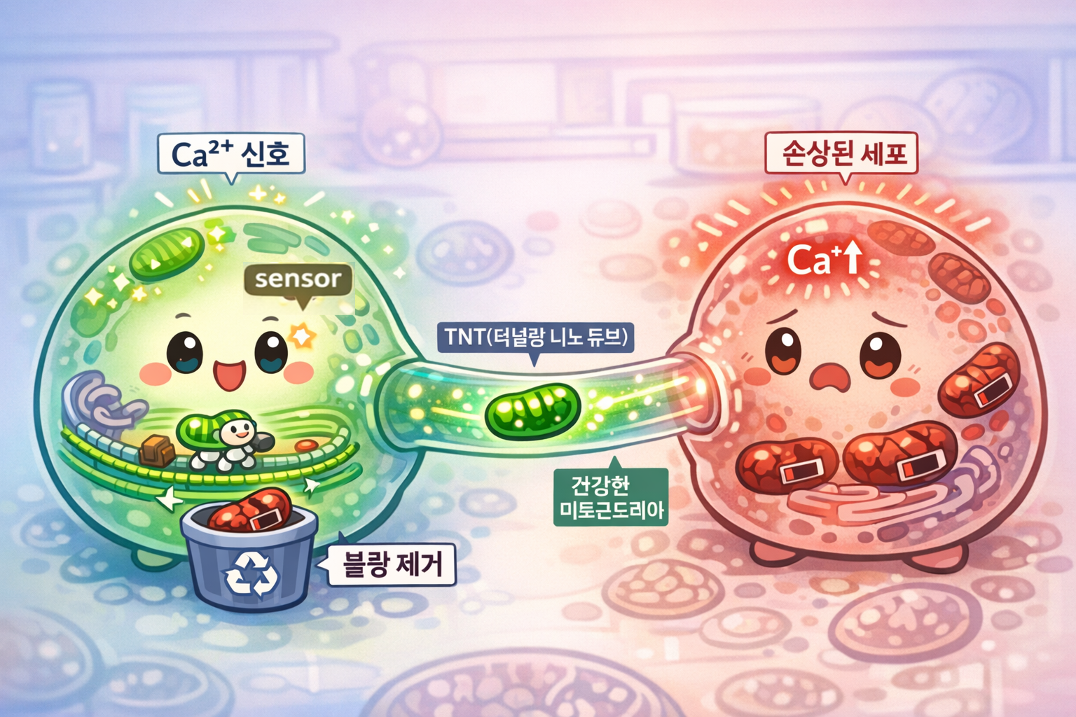 세포 간 미토콘드리아 전달의 모든 것: 터널링 나노튜브부터 엑소좀까지