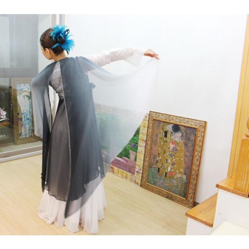 도나오앤지 G 그라데이션 날개 블랙그레이 한국무용 쾌자 한국무용의상 55