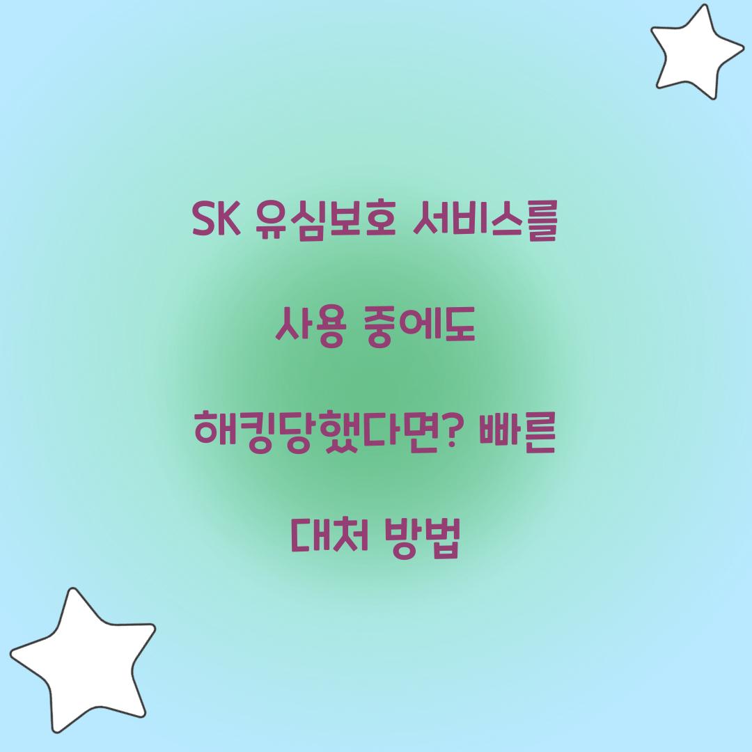 SK 유심보호 서비스를 사용 중에도 해킹당했다면? 대처 가이드