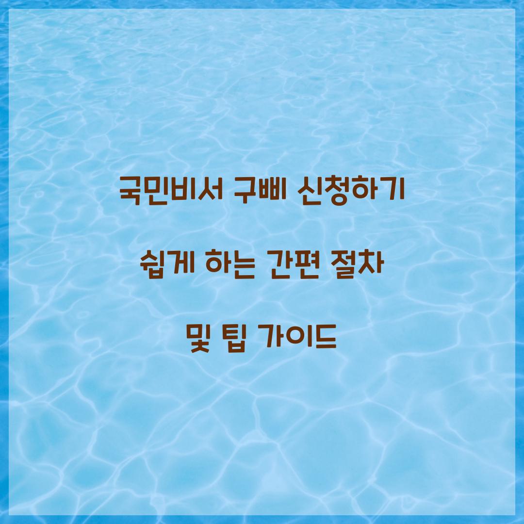국민비서 구삐 신청하기