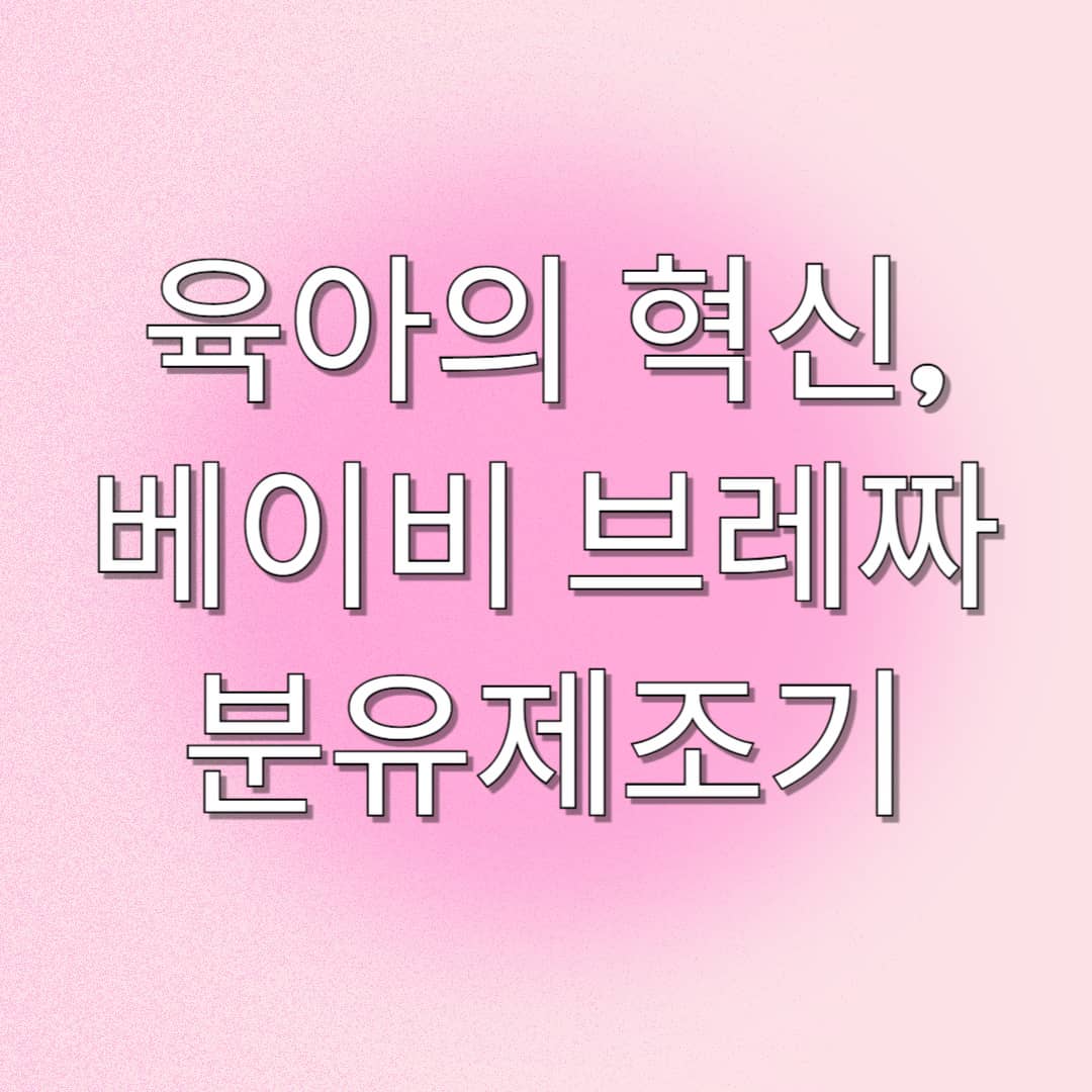 베이비 브레짜 분유제조기를 완벽 정리