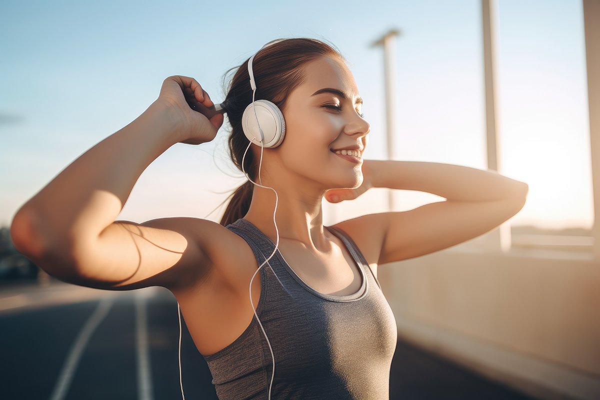 달리면서-음악듣는-여자