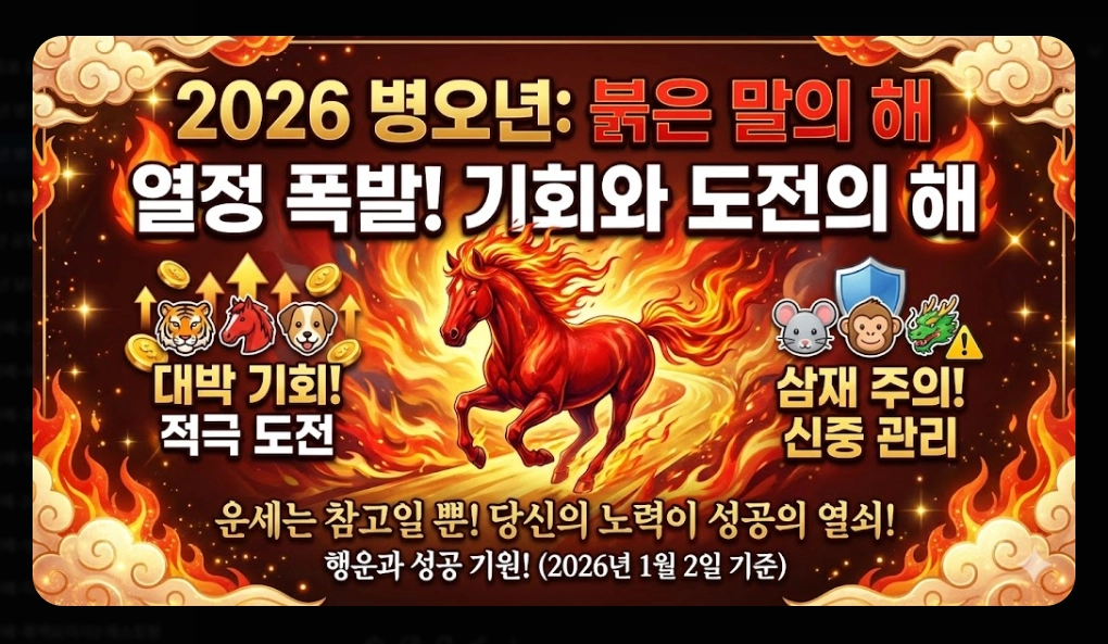 2026년 병오년 새해 운세 완벽 정리