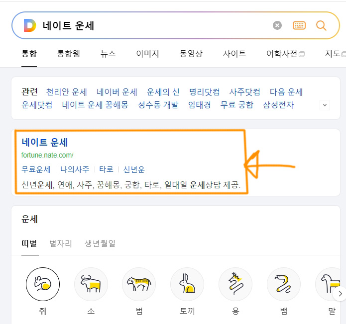 네이트 운세 접속