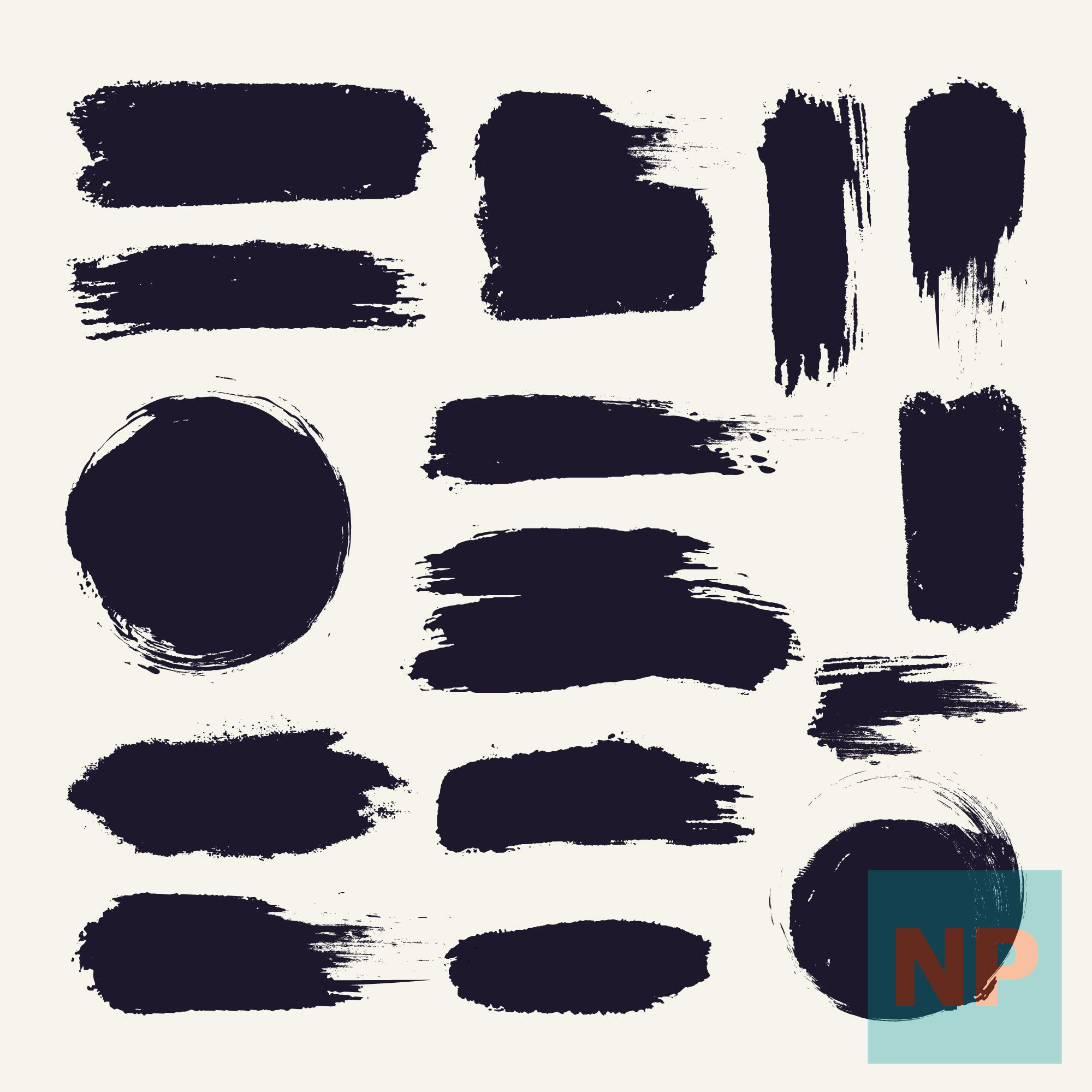 원형 및 자연스러운 붓 브러쉬