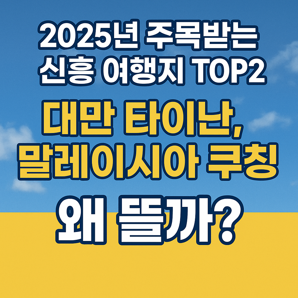 2025년 신흥 여행지 타이난과 쿠칭을 소개하는 이슈 블로그 썸네일 – 슬로우 트래블 트렌드 대표 도시 이미지