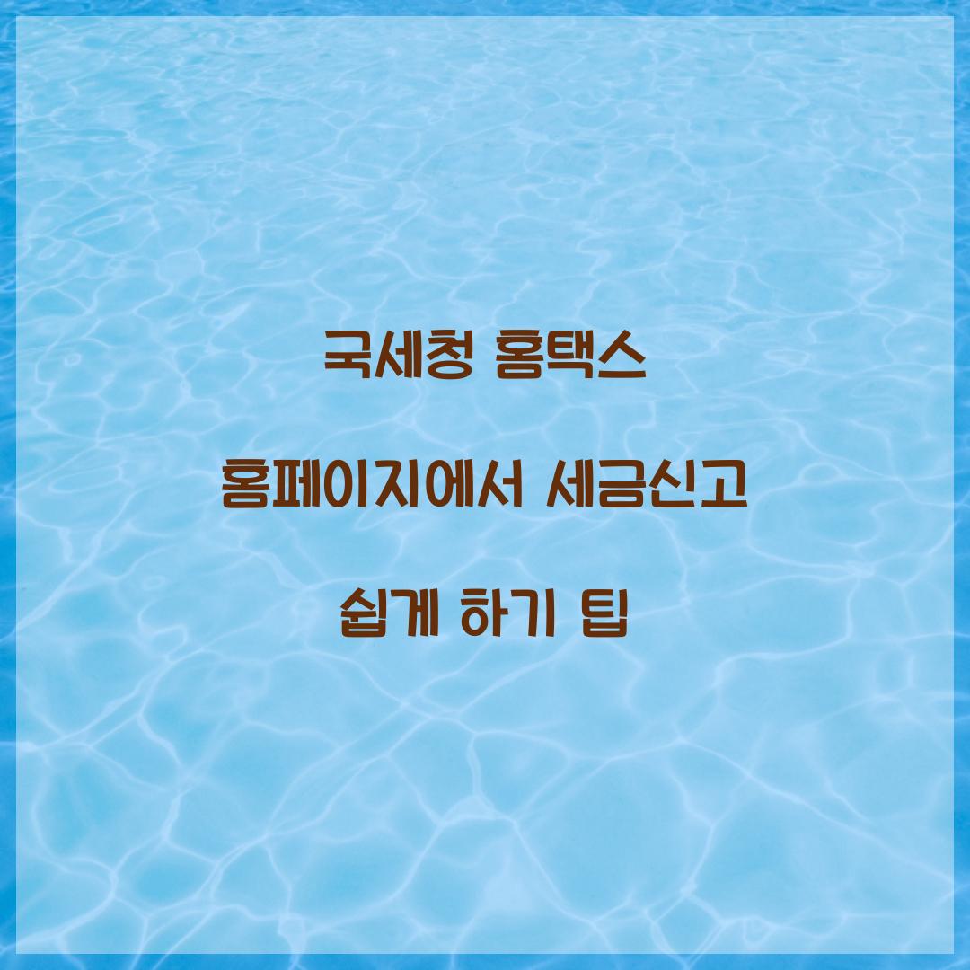 국세청 홈택스 홈페이지