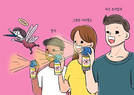 여름철 꿀벌·모기 퇴치법 살충제 뿌리는 여자와 남자들