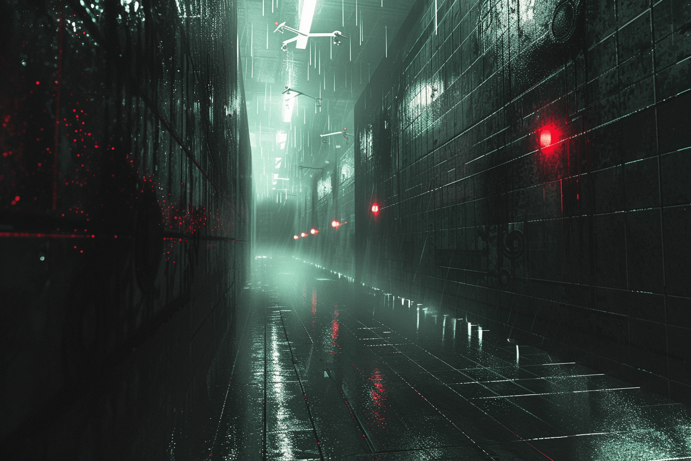 벽으로-둘러-쌓인-어두운-복도