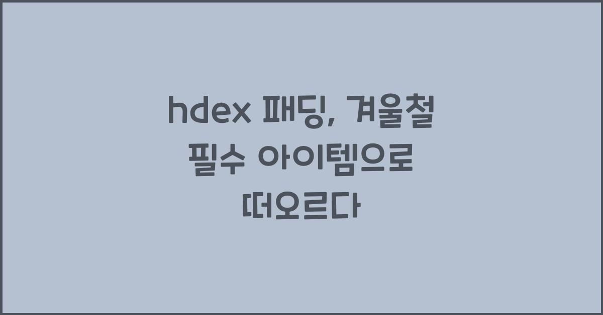 hdex 패딩