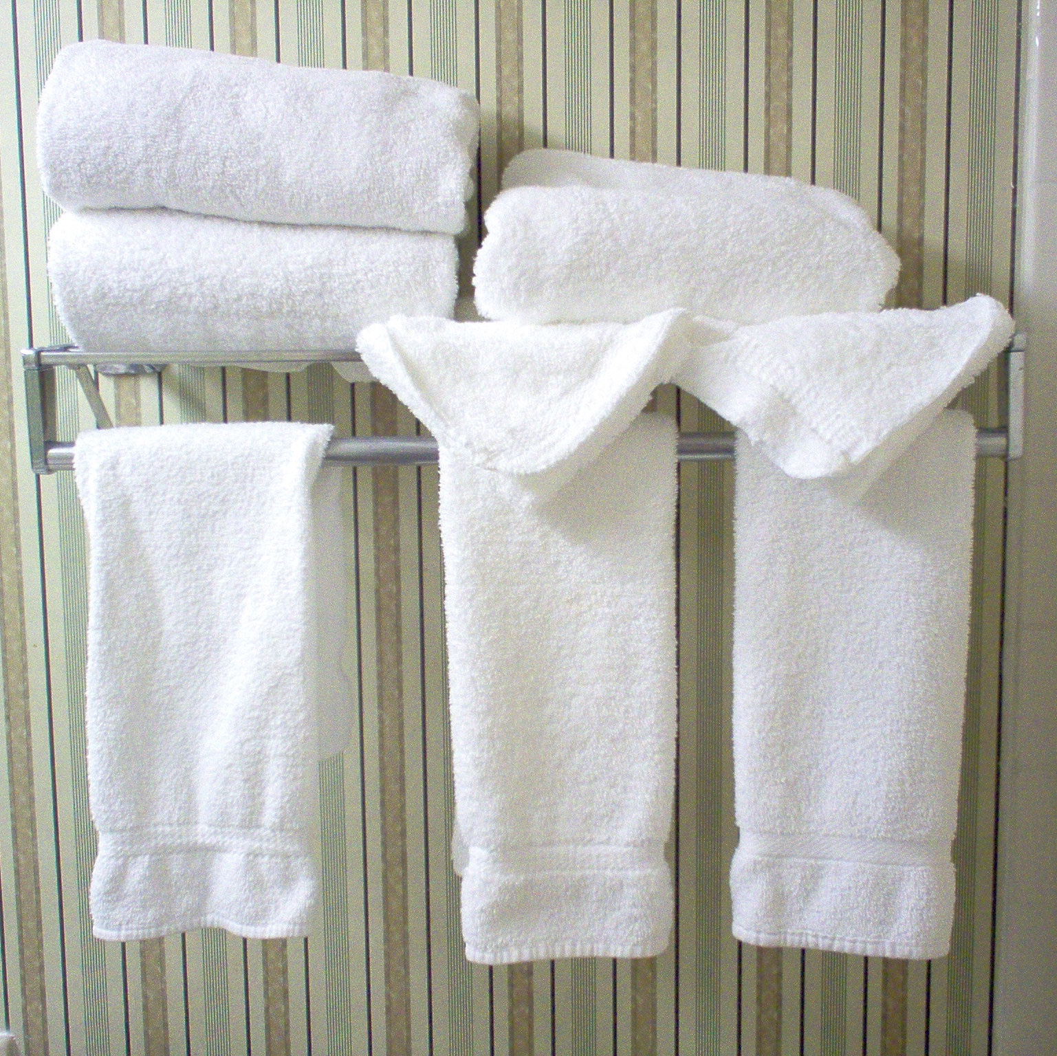 습한 화장실에 수건을 걸어두는 모습