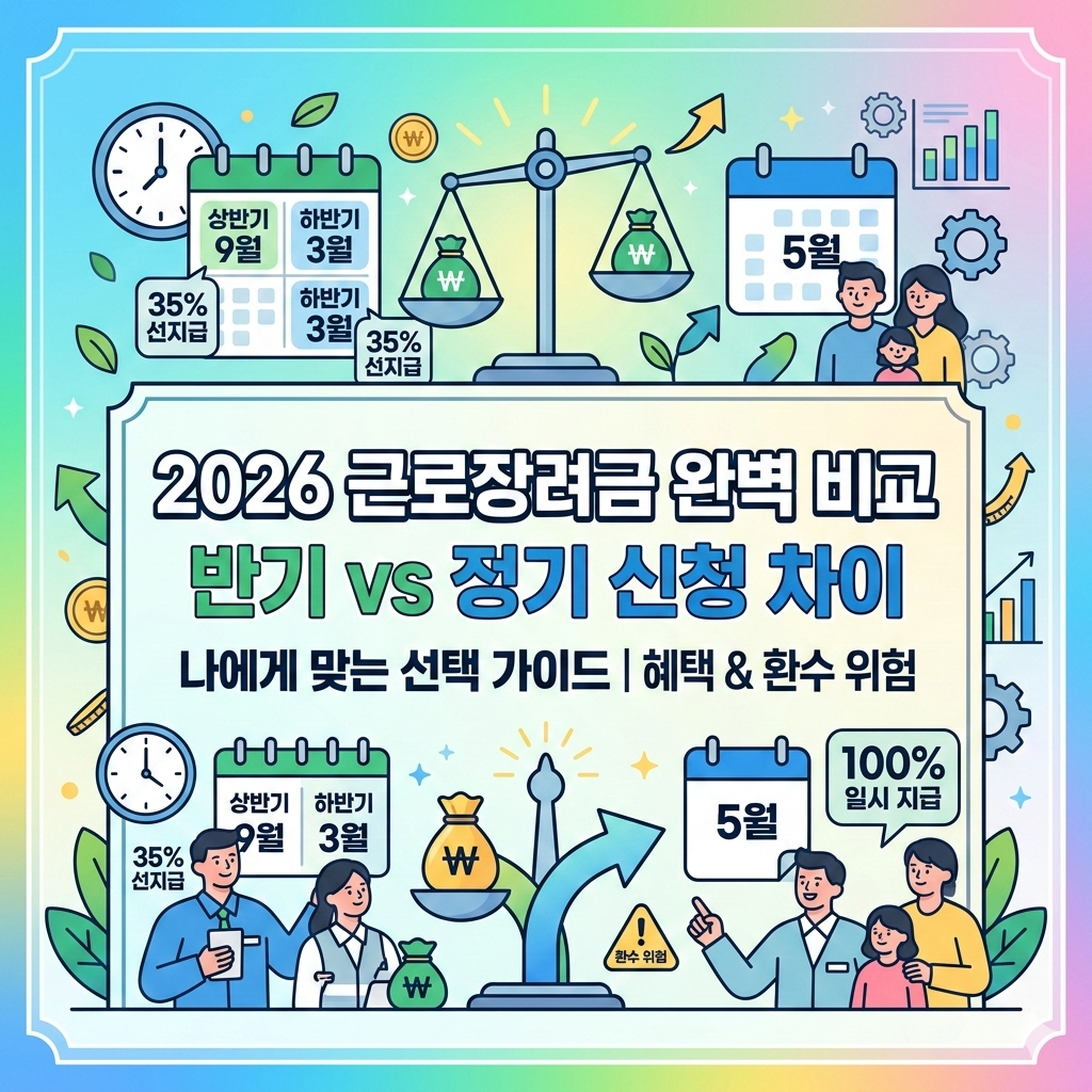 근로장려금 반기 신청 뜻 정기 차이 2026년 혜택 비교 가이드