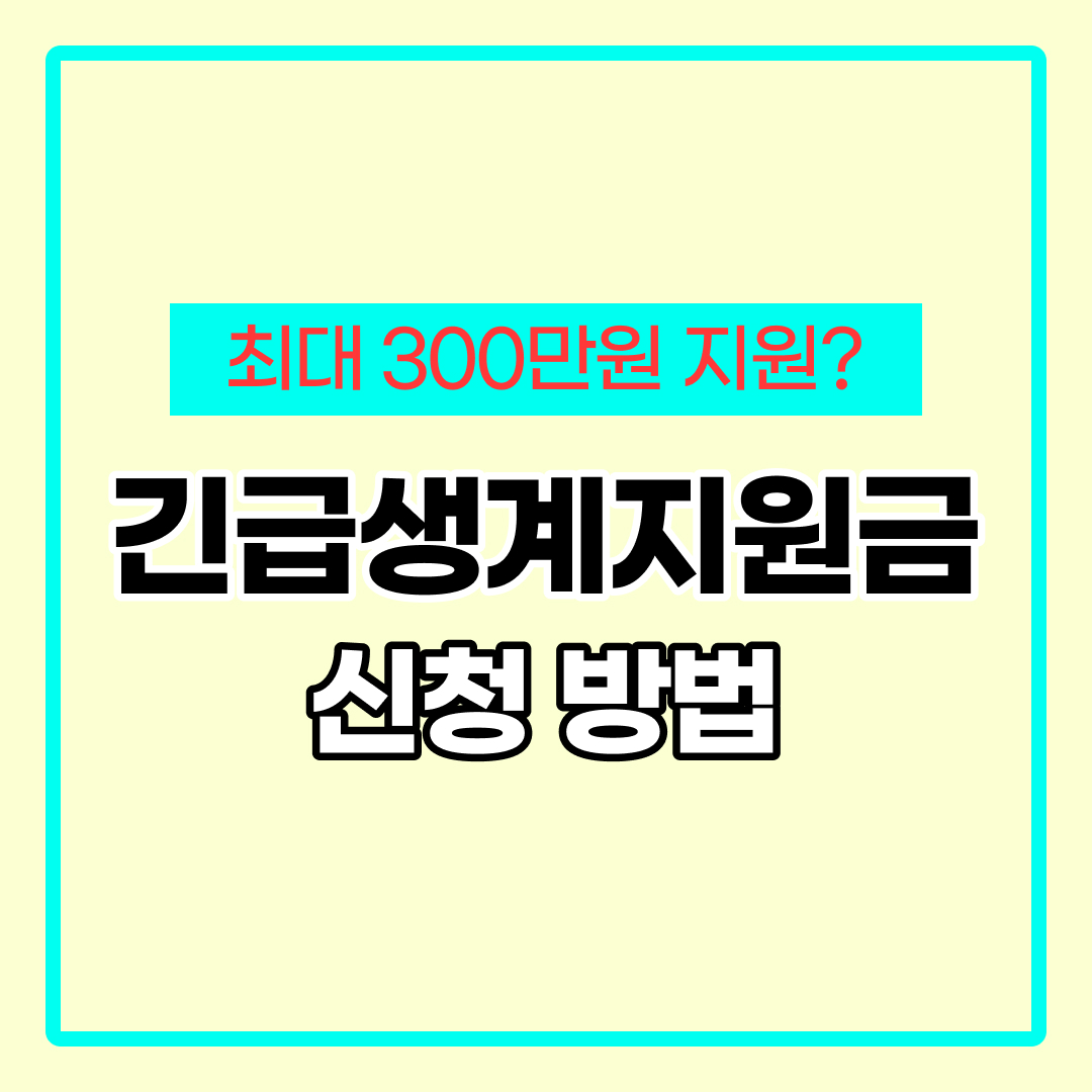 긴급생계 지원금 신청