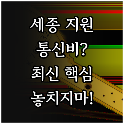 2025 세종 저소득층 인터넷 통신비..