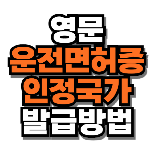 영문 운전면허증 인정국가 발급방법