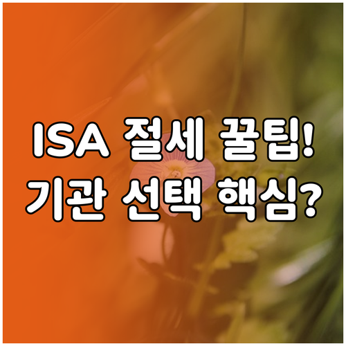 똑똑한 자산 관리를 위한 ISA 금융..