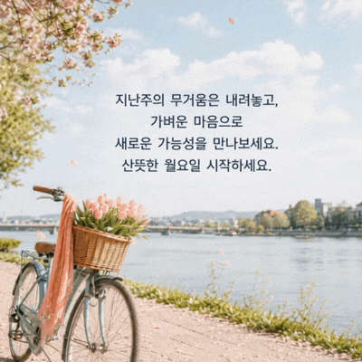 움직이는 월요일 아침 인사말 이미지 움짤 글귀 모음