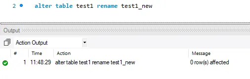 ALTER TABLE RENAME 구문과 동일한 기능을 수행