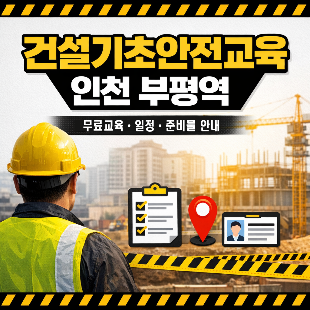 건설기초안전교육 이수증 발급 방법 인천 센터 무료&middot;준비물&middot;일정 총정리