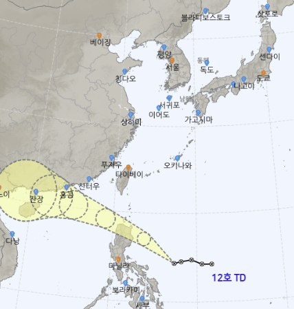 태풍 7호 예상 경로