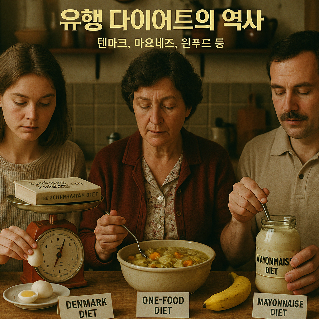 1.유행 다이어트의 역사 –
덴마크, 마요네즈, 원푸드 등