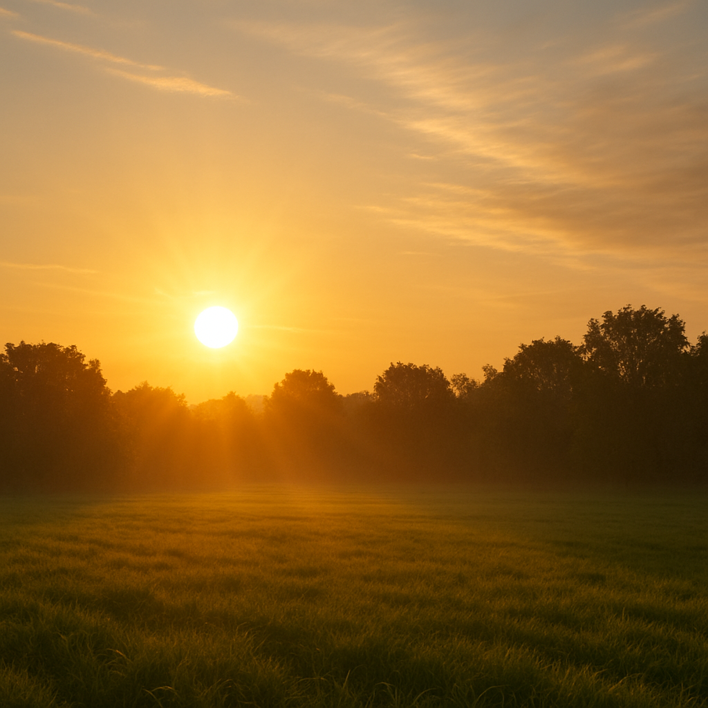 아침 해가 떠오르는 장면