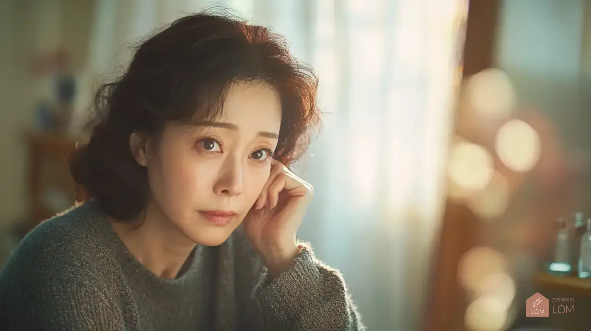 주름고민하는-여자