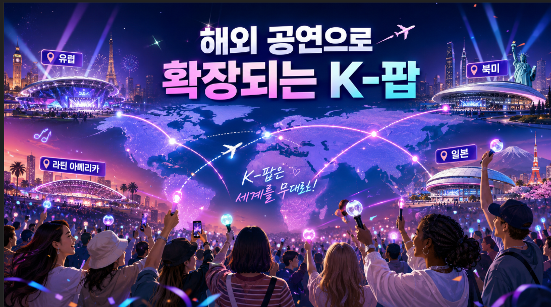 일본 북미 유럽 중남미로 확장되는 2026년 K-팝 해외 공연 흐름 이미지