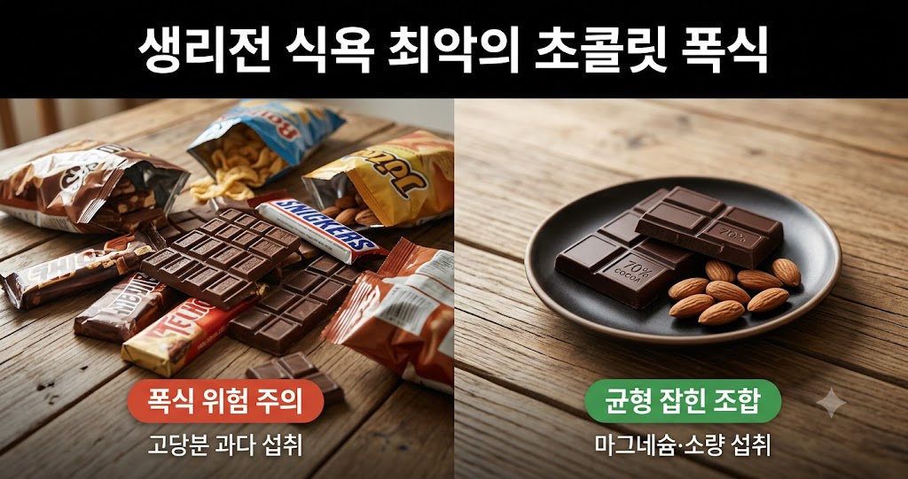 다이어트 생리전 식욕관리, 초콜릿 폭식 조합 이렇게 바꿔보세요