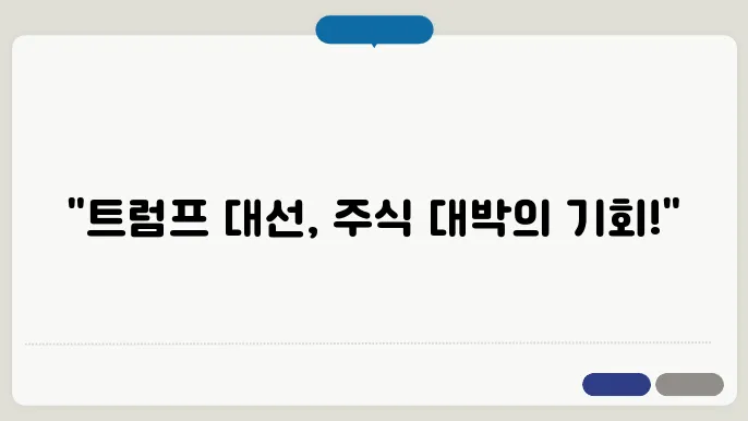 미국 대선 수혜주! 트럼프 관련주, 비트 코인, 지지율
