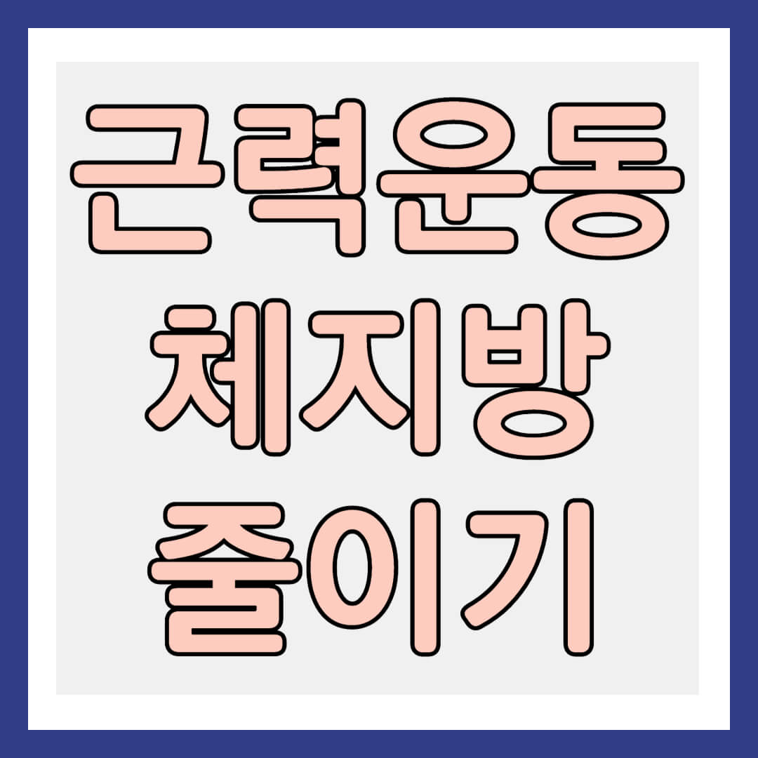 근력운동 체지방 줄이기 썸네일