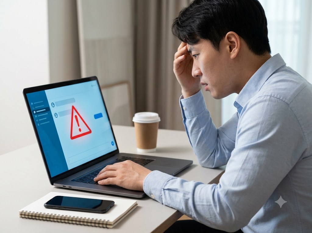 ChatGPT 오류로 당황하는 사용자