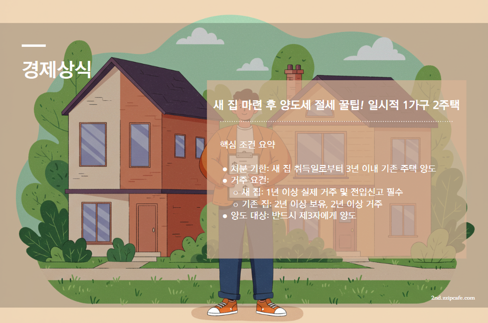 새 집 마련 후 양도세 절세 꿀팁! 일시적 1가구 2주택 양도세 비과세 완벽 가이드