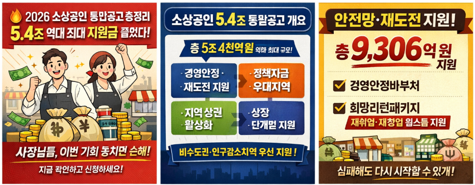 🔥 [2026 소상공인 통합공고 총정리]｜5.4조 역대 최대 지원금 풀렸다!