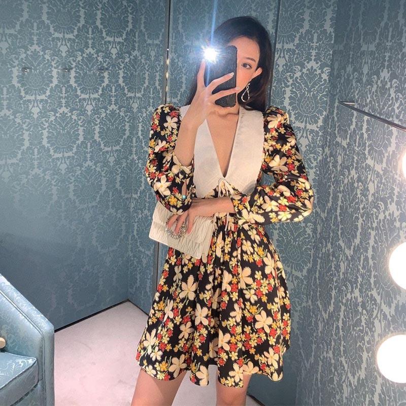 알고있지만 한소희 원피스 브이넥 플라워 연예인원피스