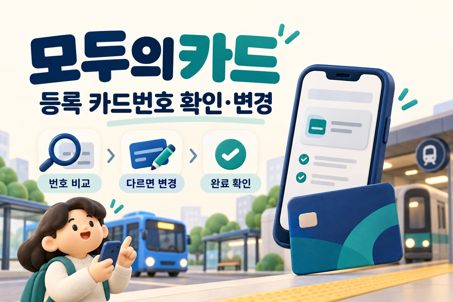 모두의카드 등록 카드번호 확인&middot;변경 방법 - 실제 사용 카드와 다를 때