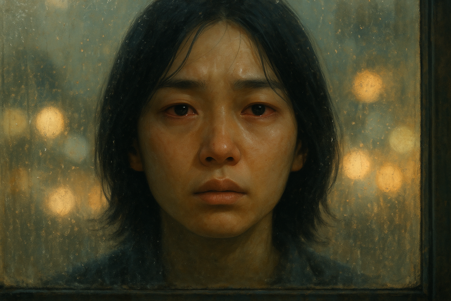 안구건조증과 인공눈물 관련 참조 일러스트, 눈이 빨갛고 촉촉한 사람