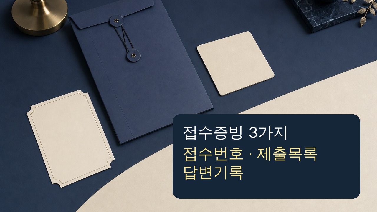 보험금 정식 청구의 접수번호 제출목록 답변기록을 보관하는 결정 카드