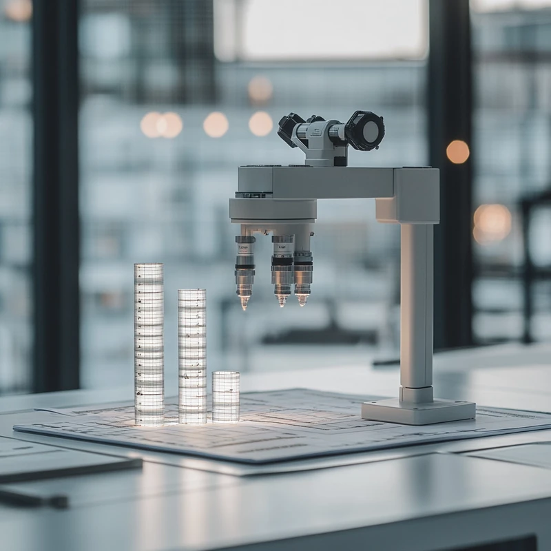 최신 기술 금융 연구소 환경에서 커버드콜 전략을 시각적으로 설명하는 장면, 동적인 조명이 전략 구성 요소에 집중하며 혁신적이고 통찰력 있는 분위기를 자아낸다. 투자 전략, 금융 기법, 주식 옵션.