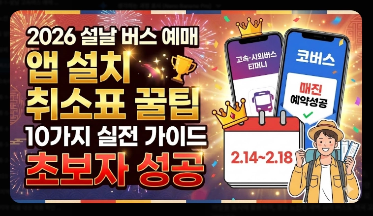 설날 버스표 예매(앱, 오픈 시간)(시간 단축 + 꿀팁)