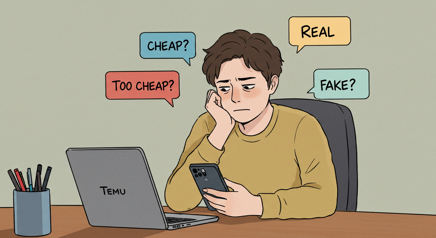 테무 가격과 진위 여부를 의심하는 소비자