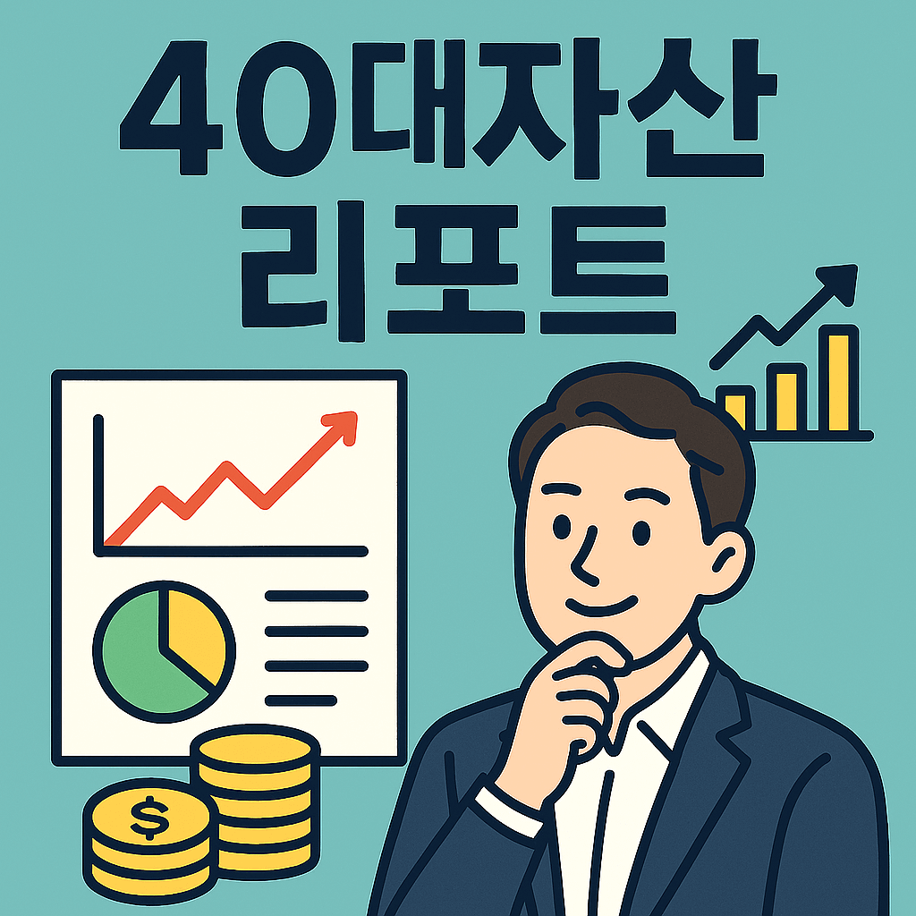 40대 자산 리포트 일러스트 이미지 image