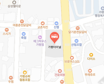가평터미널 위치－지도