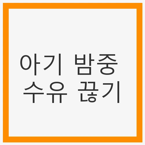 아기 밤중 수유 끊기 효과적인 방법과 팁