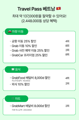 동남아 여행 투어 액티비티 예약 꿀팁 그랩 택시 배달 할인 쿠폰 100% 받기