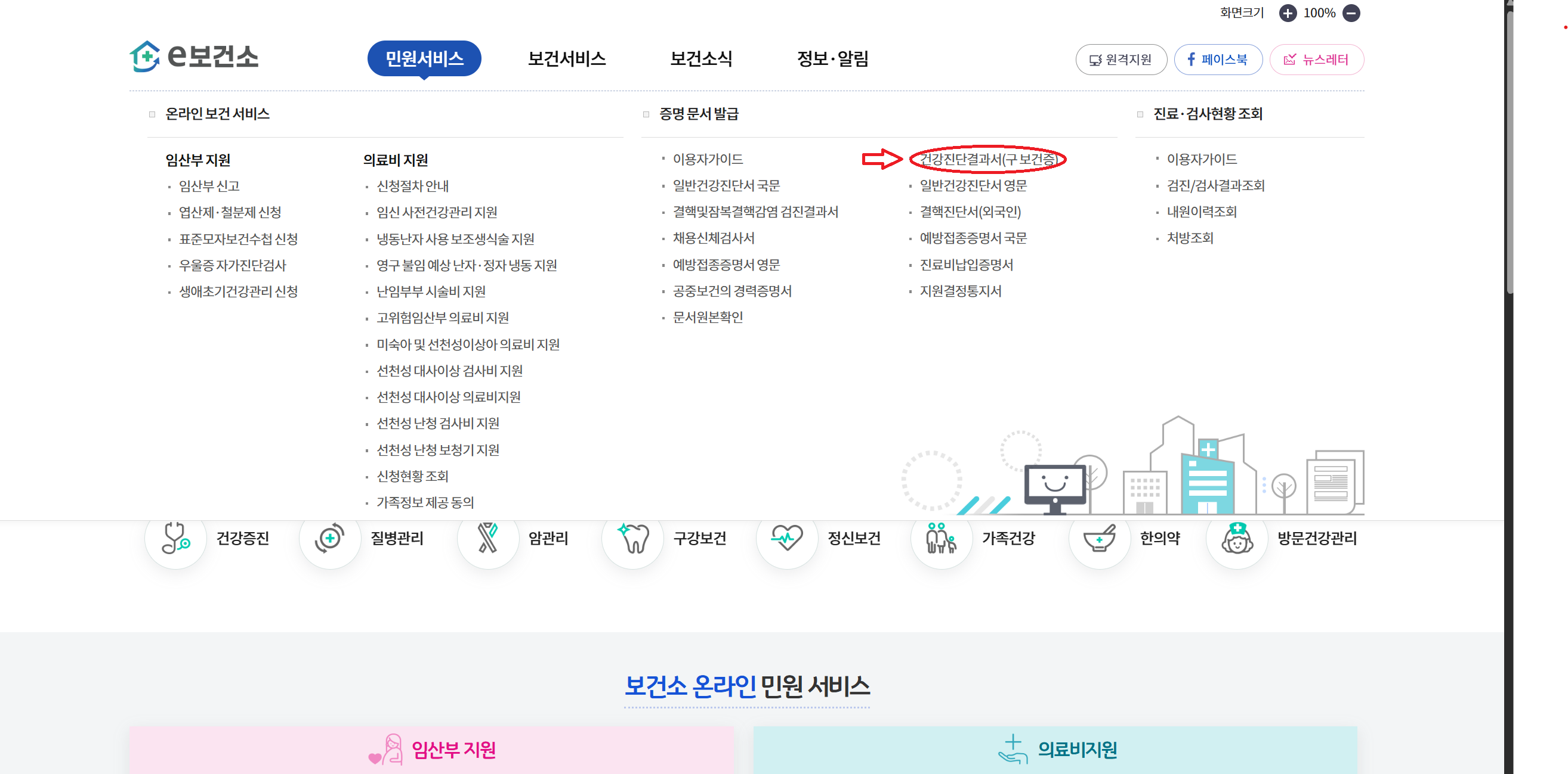 e보건소 홈페이지 선택 2