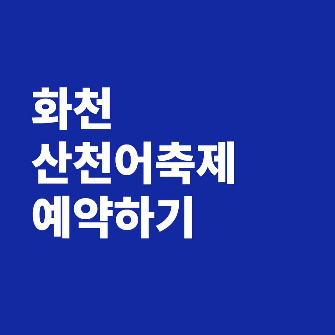 2025 화천 산천어축제 예약 입장료 숙소 일정