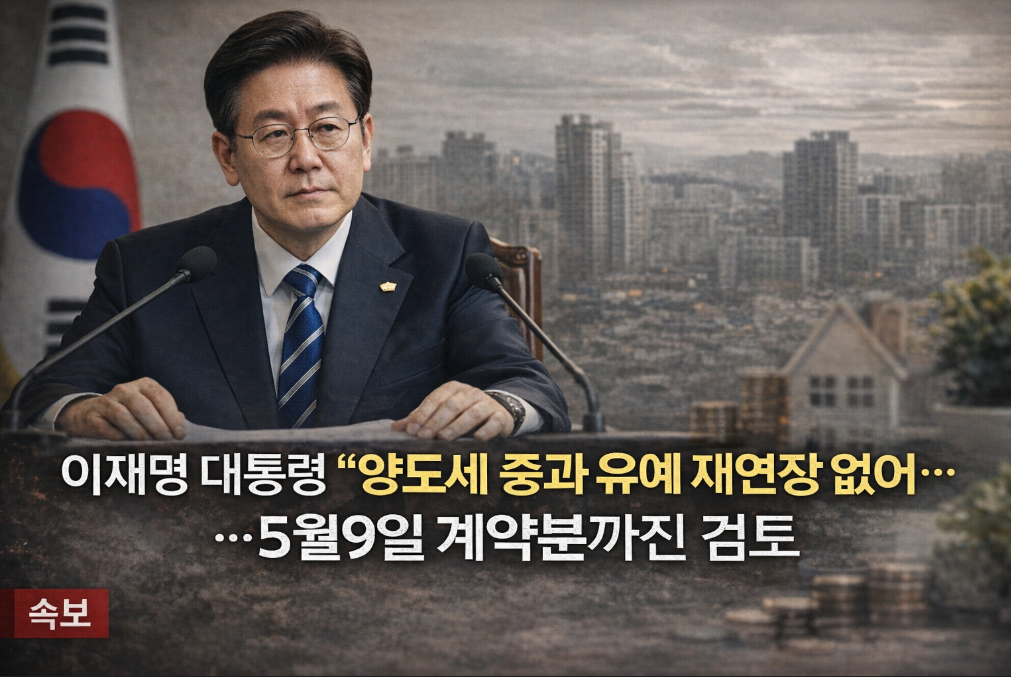 양도세 중과 유예 5월9일까지 연장되나? 이 대통령 답변 총정리