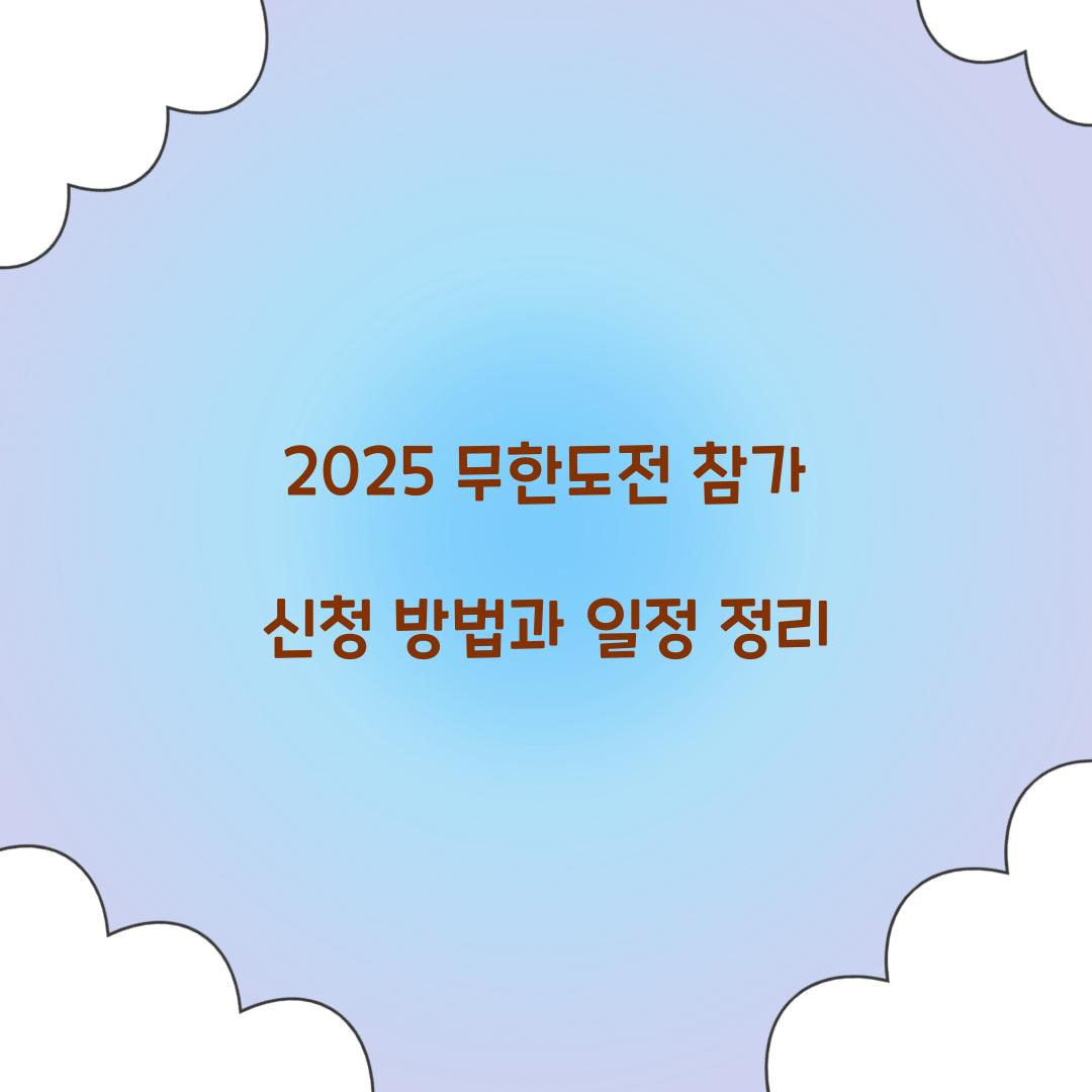 2025 무한도전 참가